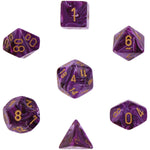 Chessex Polyhedral 7-Die Set Vortex Purple w/Gold 27437