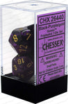 Chessex Polyhedral 7-Die Set Gemini Black-Purple/Gold 26440