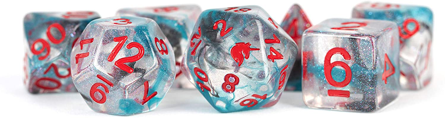 Unicorn Resin Poly Dice Set: Battle Wounds (7)