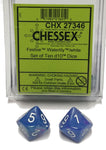 Dice Menagerie 10: Poly D10 Festive Waterlily/White (10)