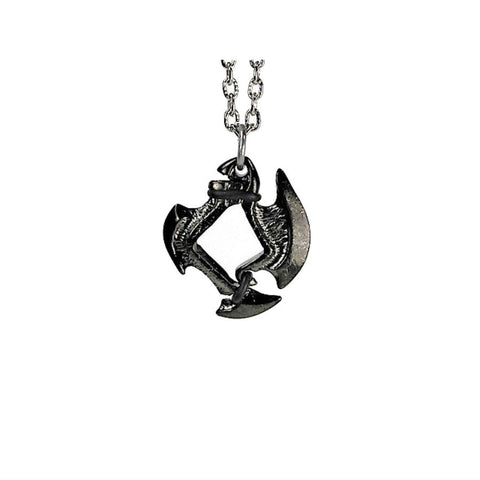 Dice Holder Jewelry: 12MM D6 Axe Blade Pendant - Gunmetal Grey Finish