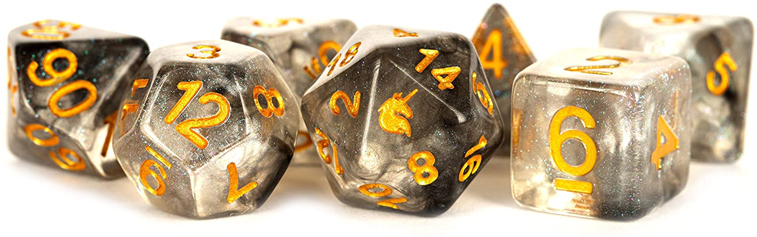 Unicorn Resin Poly Dice Set: Rogue Rage (7)