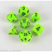 Chessex Polyhedral 7-Die Set Vortex Bright Green w/Black 27430
