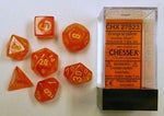 Chessex Polyhedral 7-Die Set Ghostly Glow Orange w/Yellow 27523