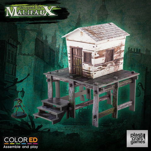 Malifaux Plast Pre-Cut Swamp Cottage Scenery (Colored)