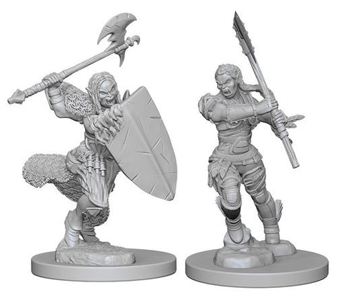 Deep Cuts Pathfinder Unpainted Miniatures Half-Orc Female Barbarian